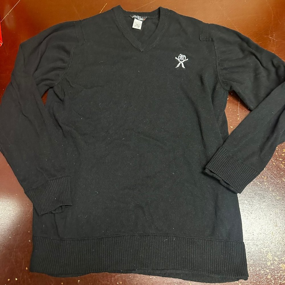 Artful Dodger Mens Gray V-Neck Long Sleeve Pullover Sweater Size Large